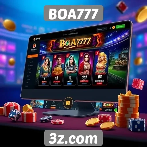 Interface do usuário do BOA777 em foco